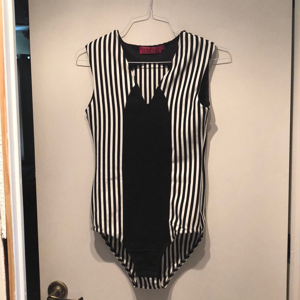 Boohoo striped bodysuit